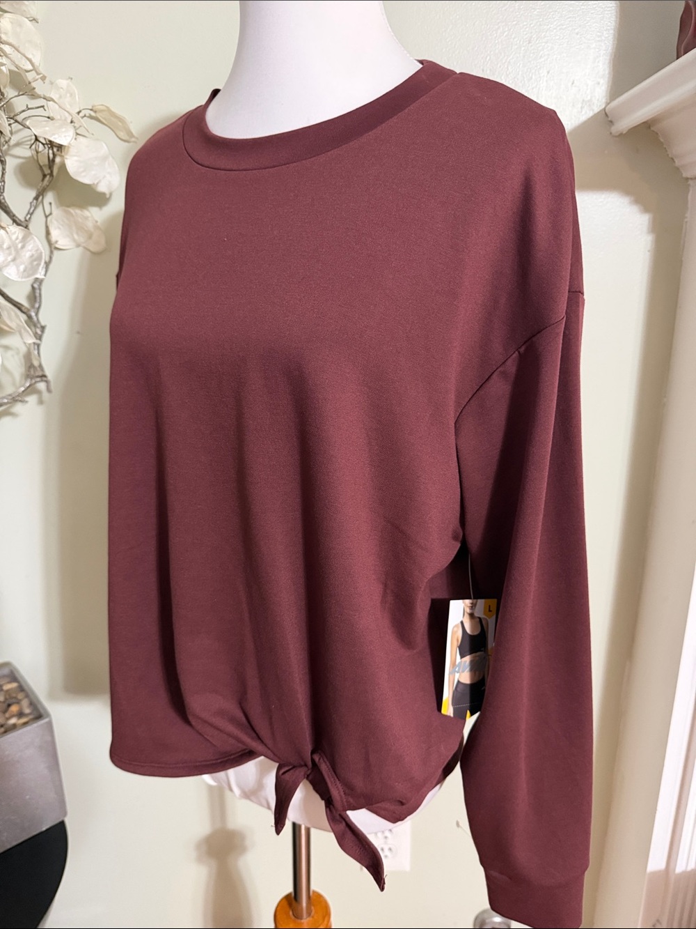 Avia Women's Long Sleeve Sweatshirt Wine - Picture 3 of 4
